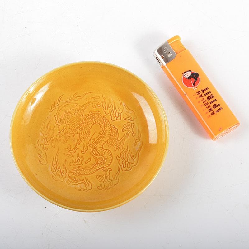 中国 黄交趾 黄釉 龍文線刻皿 小皿 4客まとめて D R6016 - メルカリ