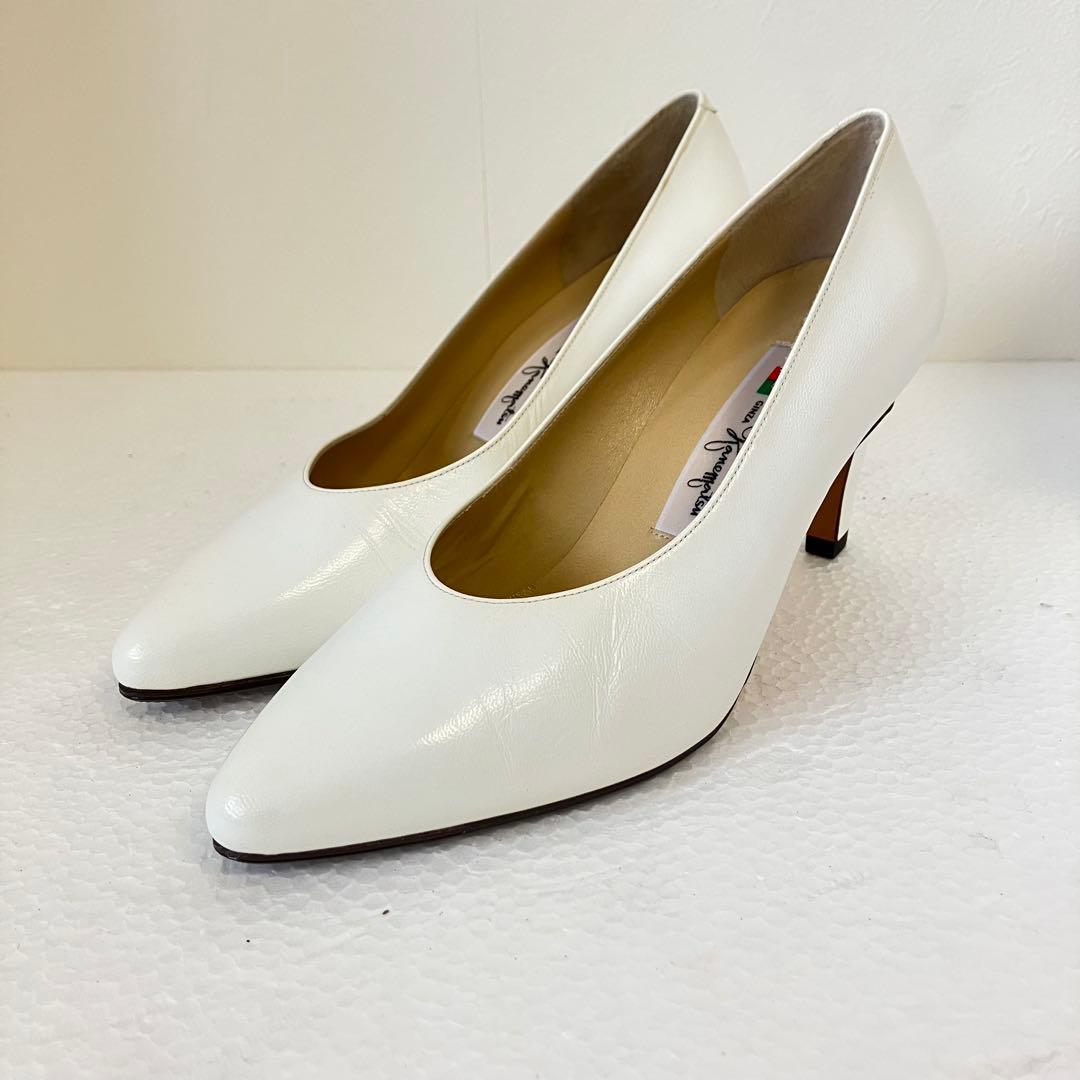 美品✨GINZA KANEMATSU パンプス 白 23.5cm - メルカリ