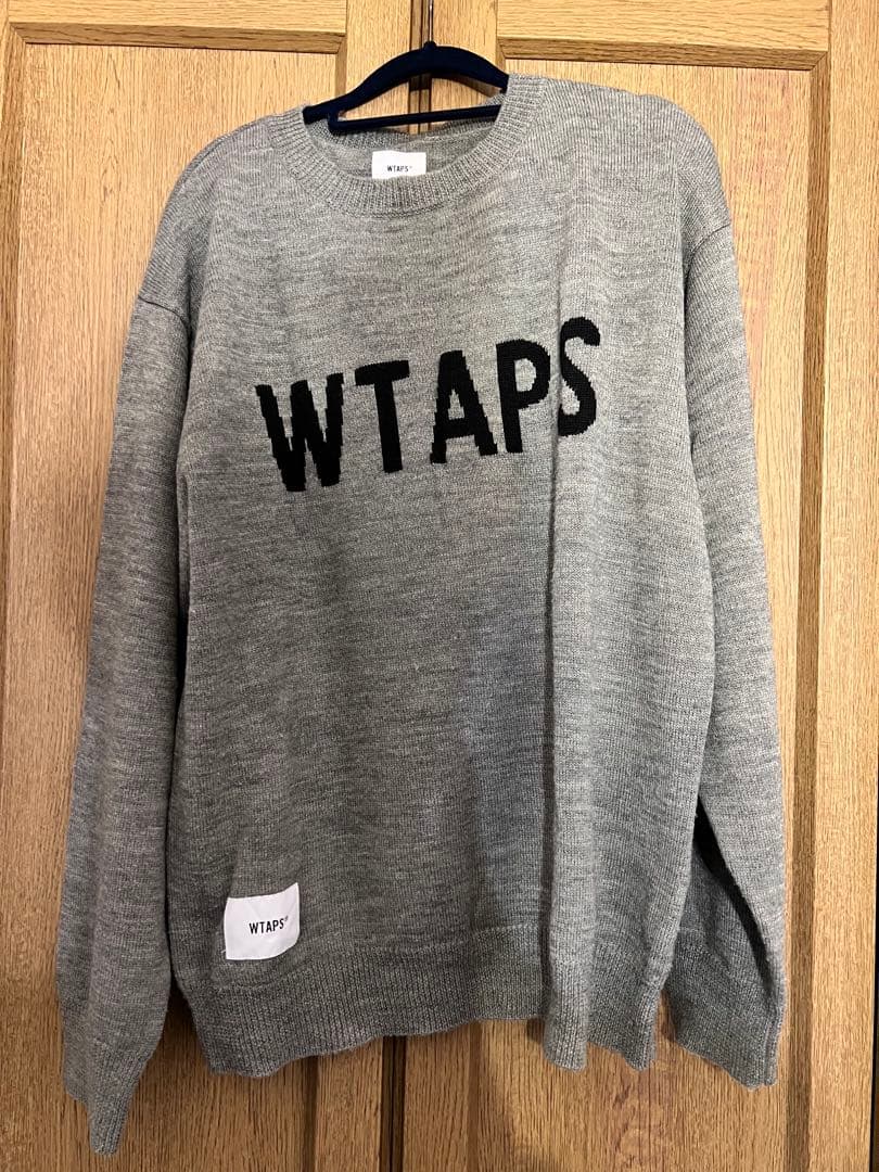 美品 WTAPS ダブルタップス デッキセーターウールアクリルグレーニット