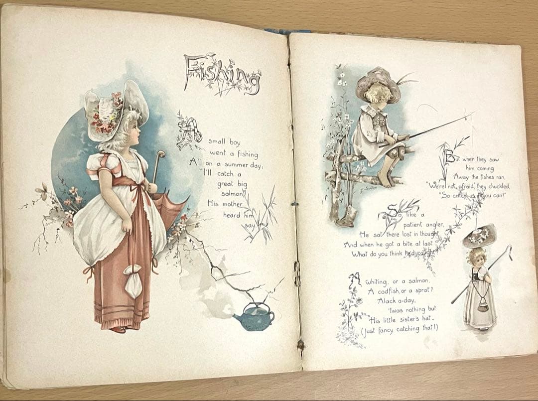 No316 希少 古書 洋書 絵本 児童書 アンティーク ビクトリア 詩集 童謡