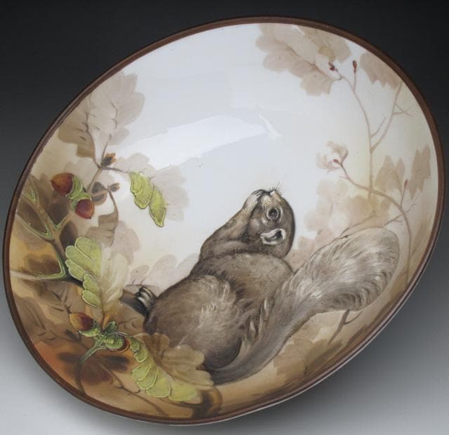 オールドノリタケ モールド栗鼠絵 脚付ボウル 22cm - メルカリ