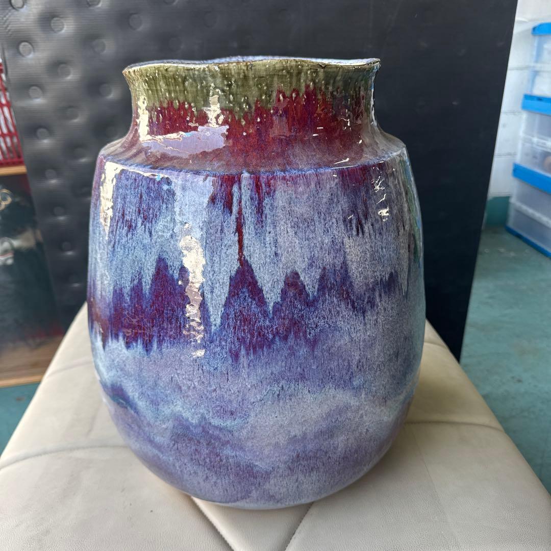 陶器製花瓶 紫と青のグラデーション - メルカリ