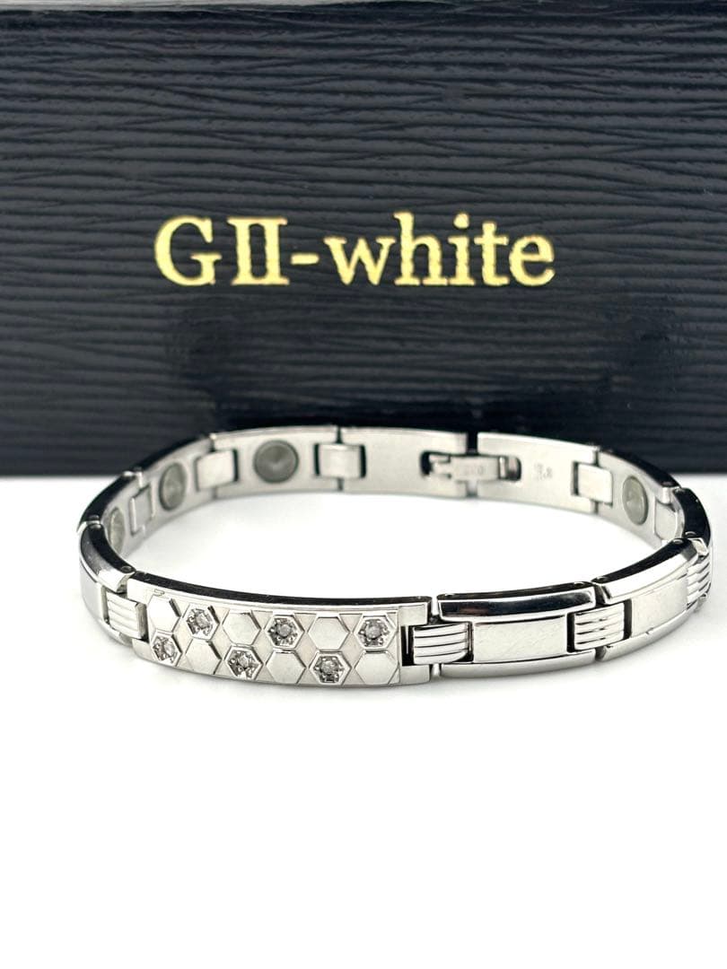 GⅡ White 高波動超合金 ゲルマニウムブレスレット 楽天市場】ゲルマニウム ブレスレット メンズ レディース サイズ調整