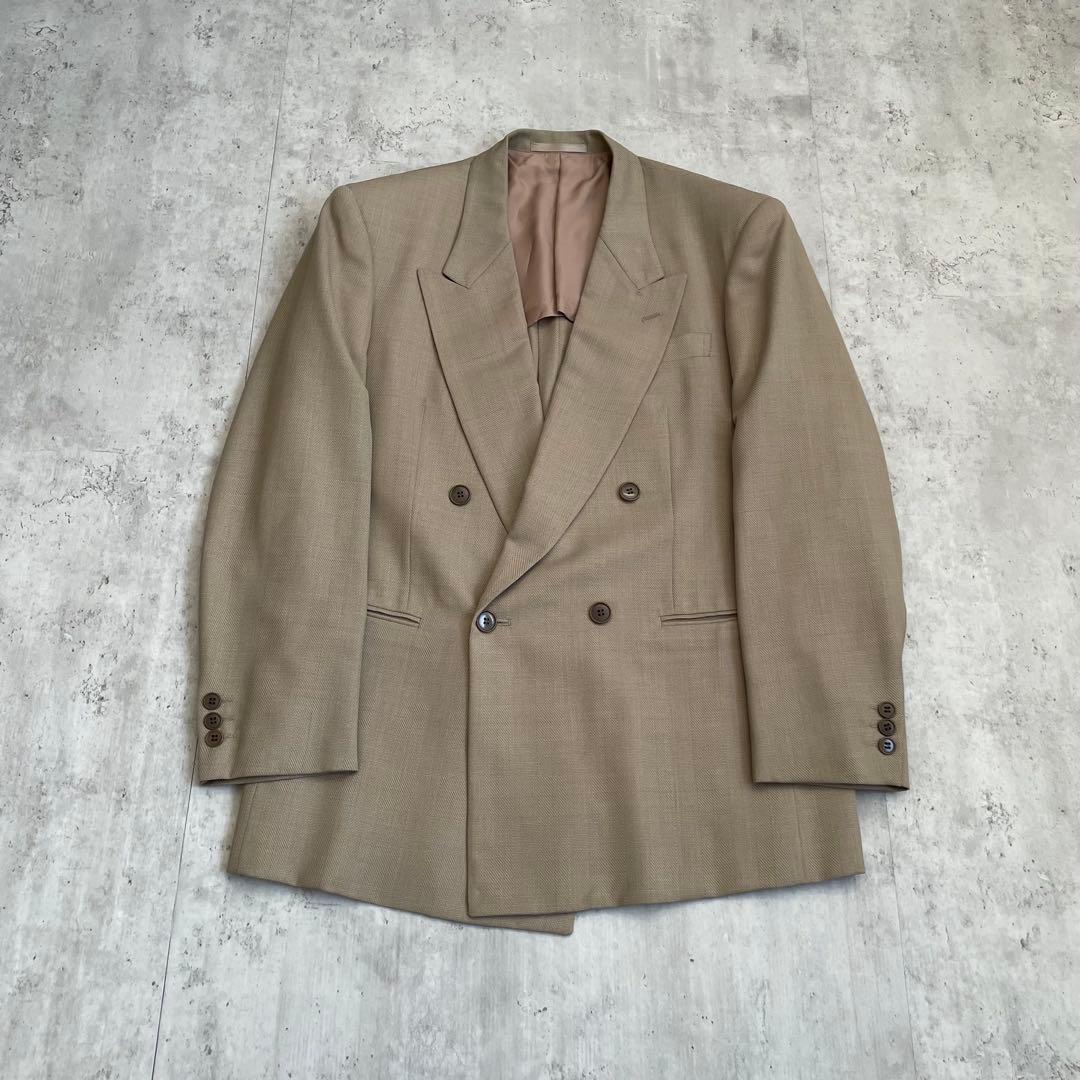 90's vintage ダブルブレスト スーツセットアップ ベージュ 結婚式