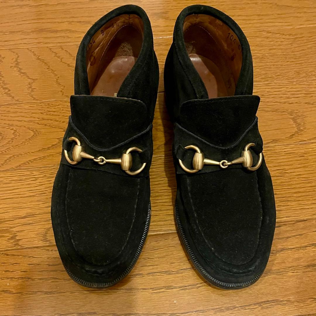早い者勝ち！GUCCI グッチ ホースビット モカシン ブーツ スエード23.5 中古・古着通販】GUCCI (グッチ) ホースビットモカシンブーツ ブラック