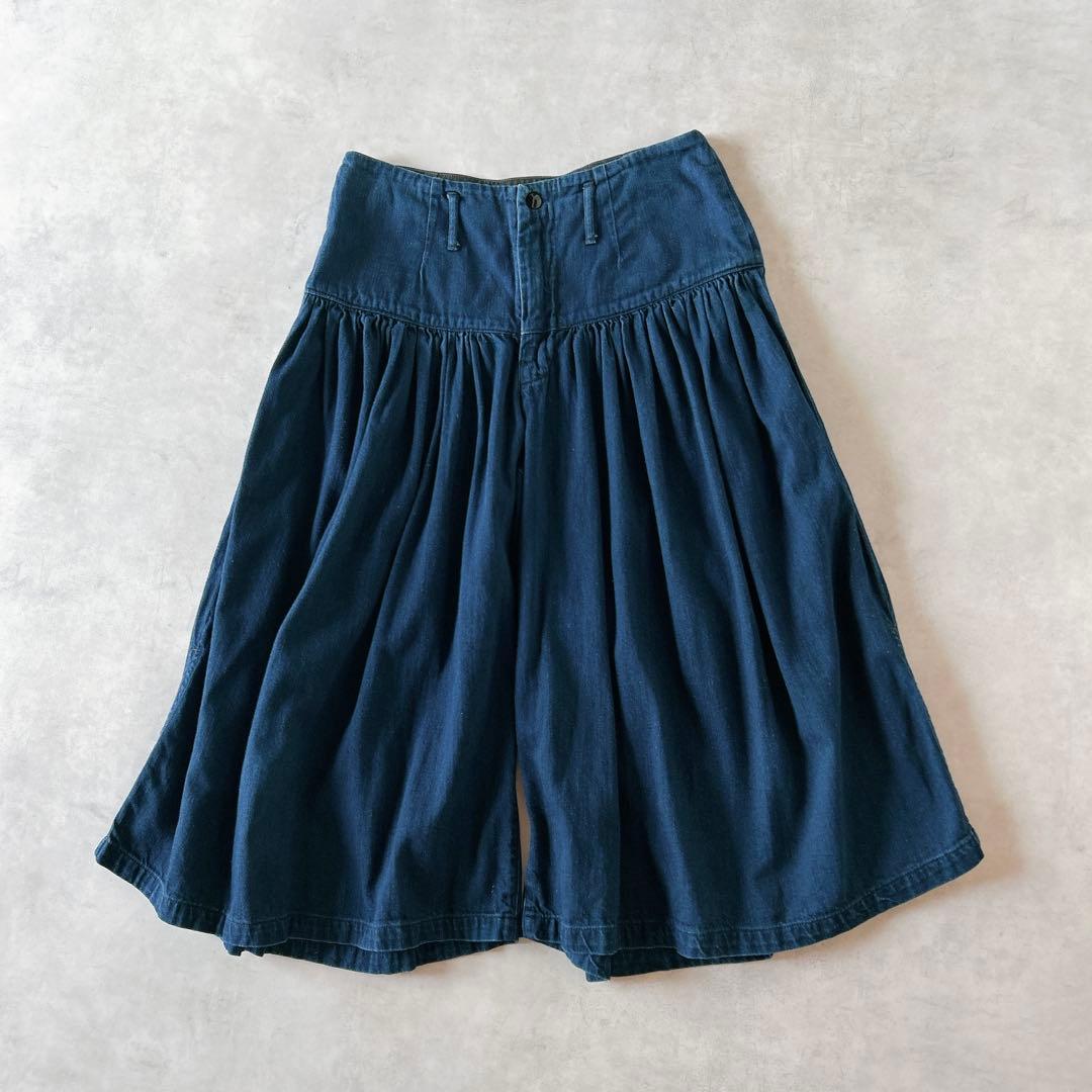 キャピタル KAPITAL アミッシュパンツ ワイドパンツ デニム ギャザー