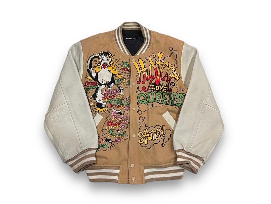 レア90s【HYSTERIC GLAMOUR】袖レザー ウール スタジャン - メルカリ