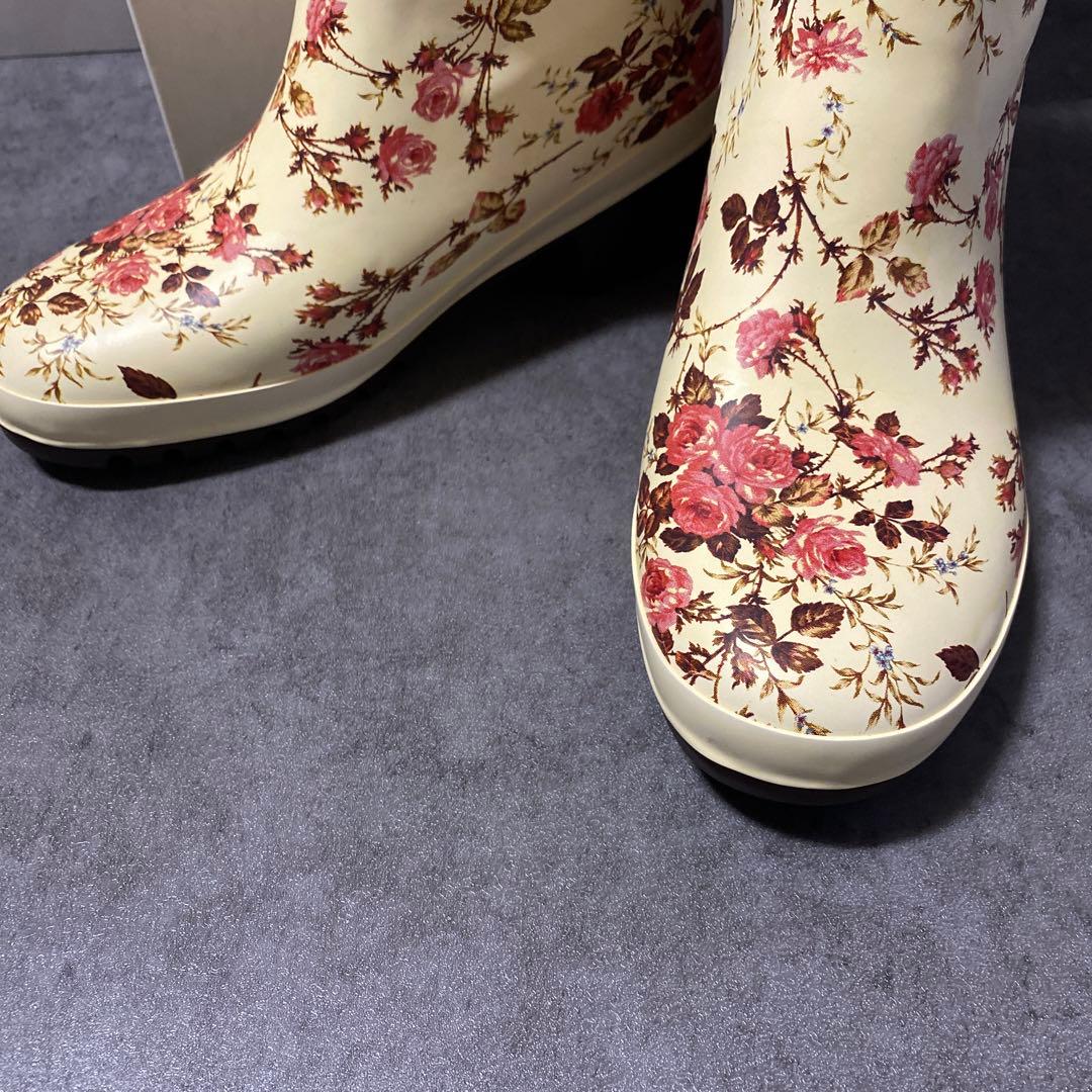 PINK HOUSE レインブーツ シューズ 長靴 花柄 ロング 23.5cm