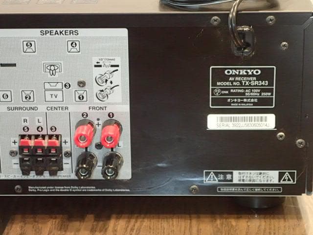 onkyo AVアンプ TX-SR343 リモコン無し・Bluetooth快調 - メルカリ