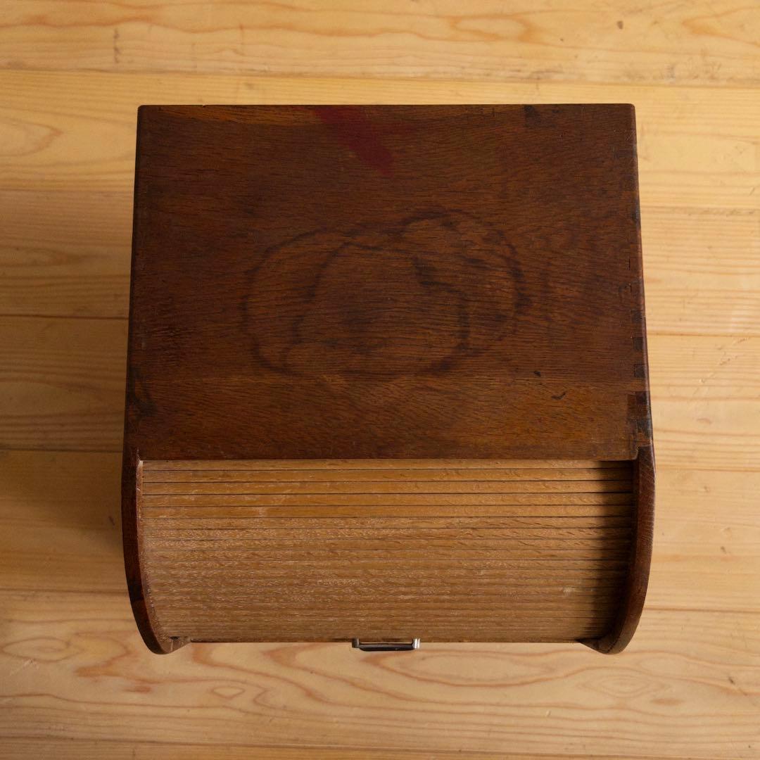 小物入れ ロールトップ 蛇腹式 希少 収納棚 チェスト 古道具 古家具