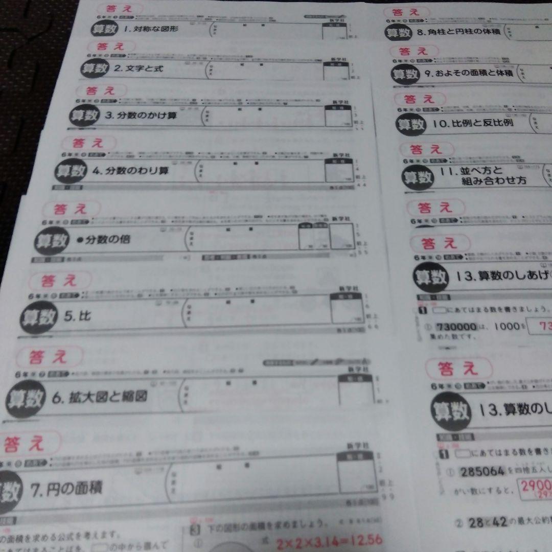 6年生 算数 カラーテスト 新学社 18枚 - メルカリ