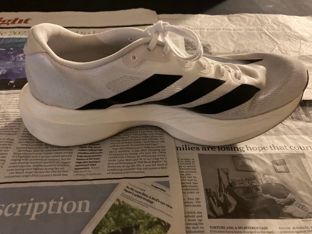 チ*グ様 ADIZERO evo sl ホワイト/ブラック 27.5cm