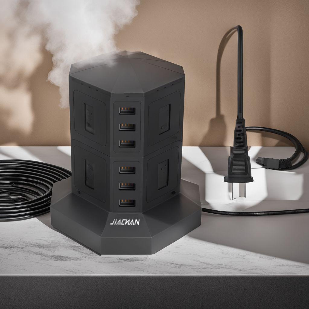 8AC 6USB 雷ガード 過負荷保護 1500W タワー式電源タップ 縦 Amazon.co.jp: JIACHANタワー式電源タップ 縦コンセント 8AC充電口雷