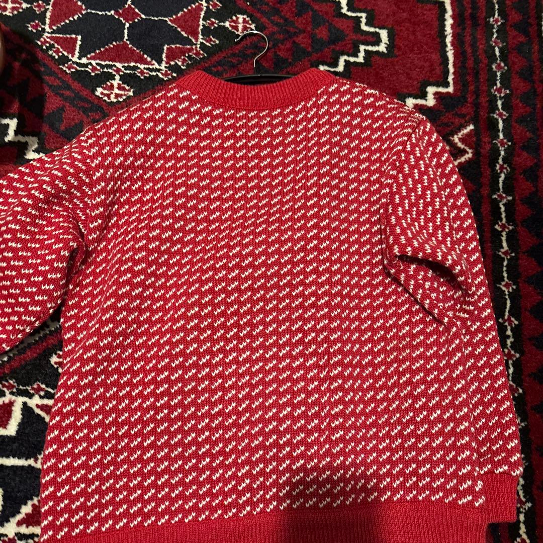 llbean バーズアイ　ニット　レッド　エルエルビーン L.L.BEAN