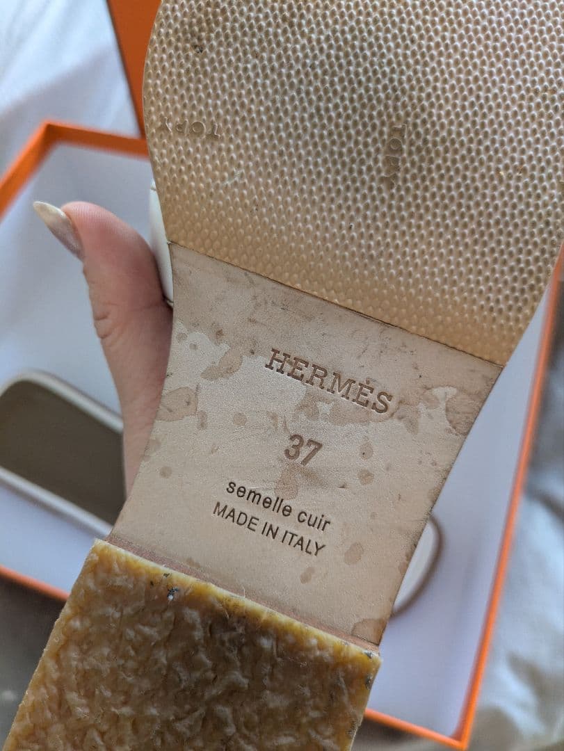 【MT】HERMES サンダル 《オラン》 オラン　ホワイト37　37.5