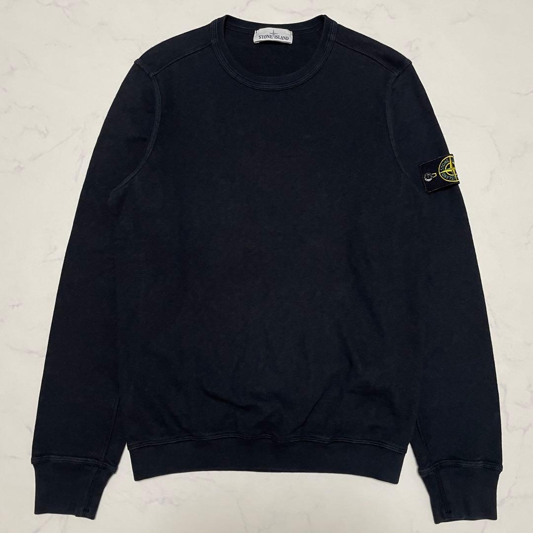 STONE  コットン　クルーネック　トレーナー　ブラック　Sサイズ STONE ISLAND コットン クルーネック トレーナー ブラック Sサイズ