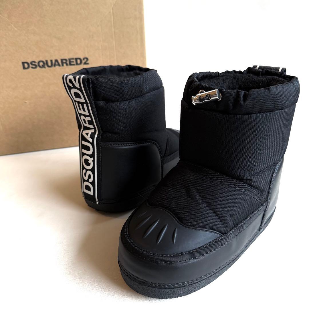 DSQUARED2 ディースクエアード ロゴ スノーブーツ ブラック 35-37