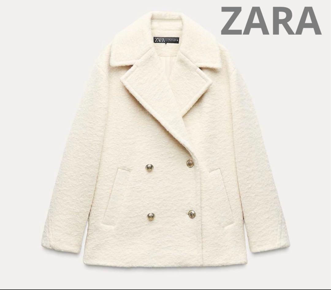 ZARA♬*゜ダブルブレスト ブークレコート Pコート 新品未使用 - メルカリ