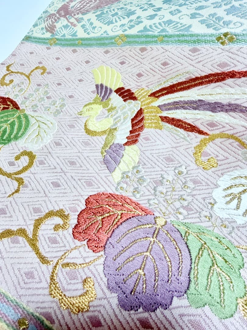 高級 袋帯 正絹 六通柄 パステルカラー 唐織 訪問着 色無地 約90万円