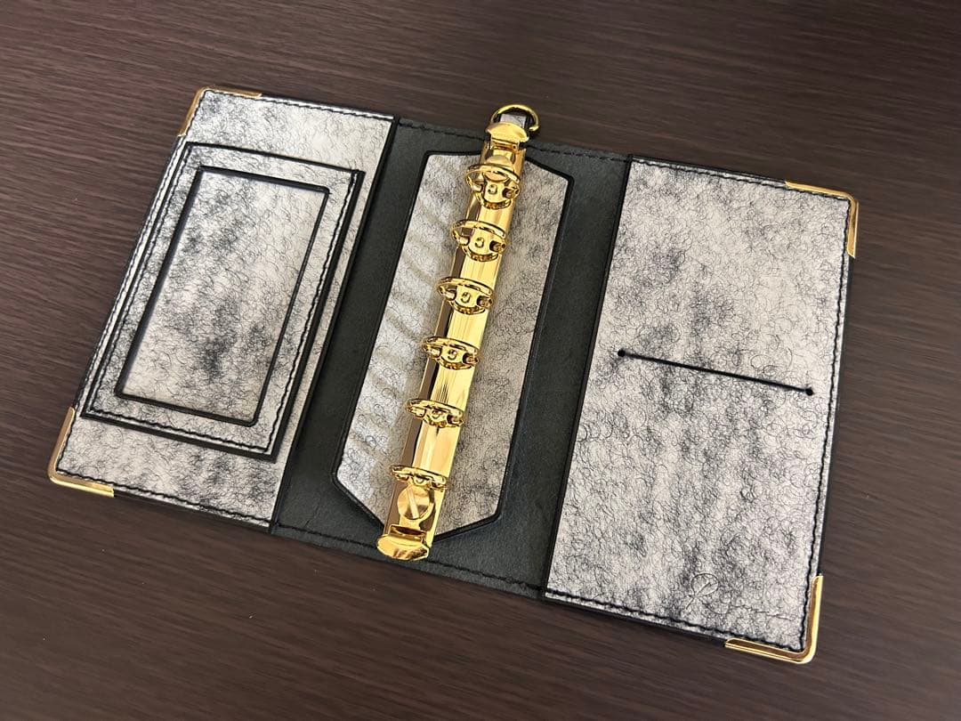 ミニ6】 システム手帳 イタリアンレザー マルゴーフォグ ハンドメイド