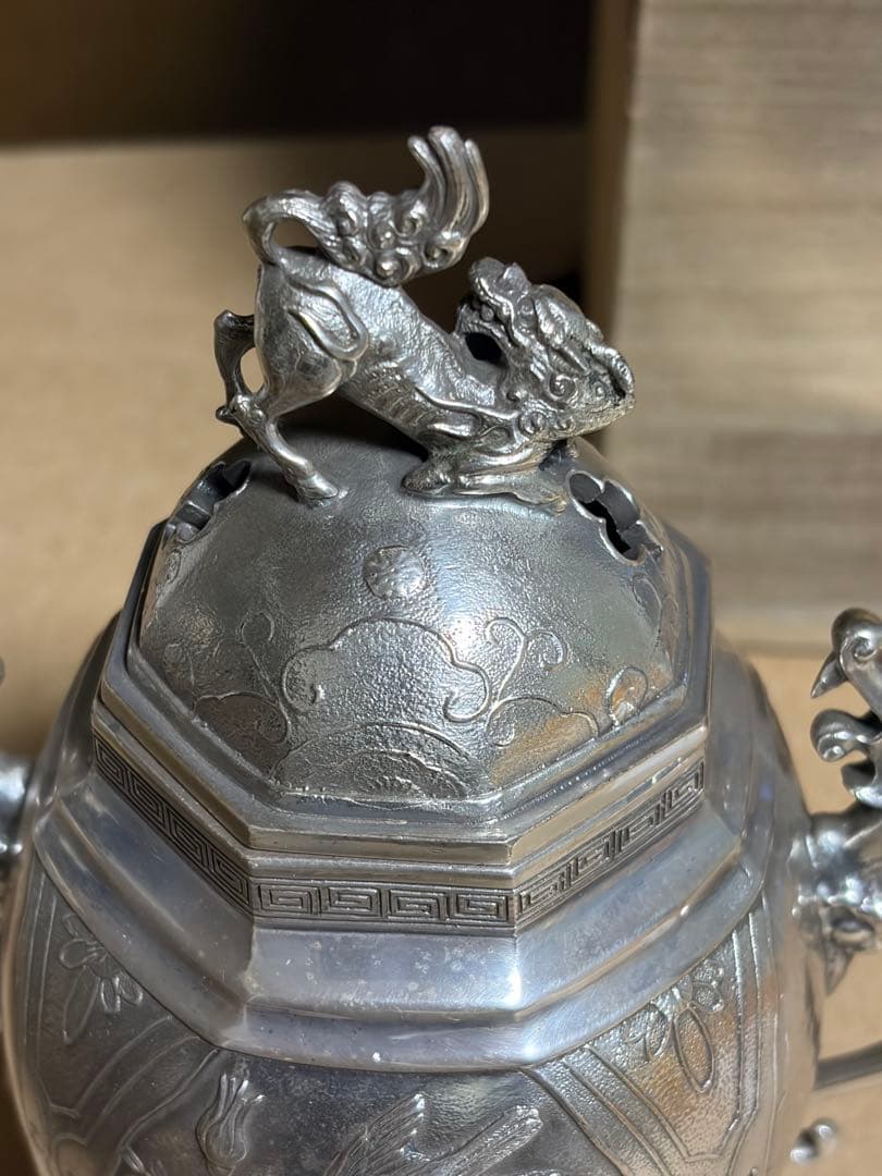 大峰作 香炉 銀製 銀 900 966g 刻印 桐箱 あり - メルカリ
