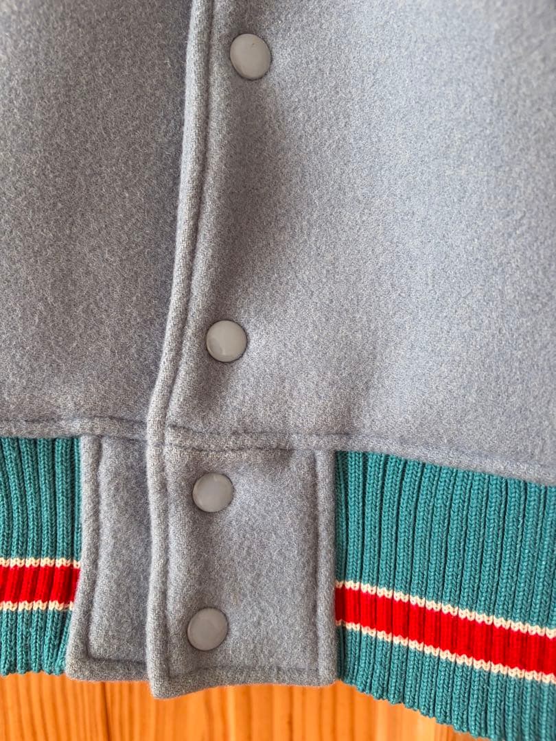 希少 ブルーバック フルデコ スタジャン 本革 ウール 水色 Mサイズ 38