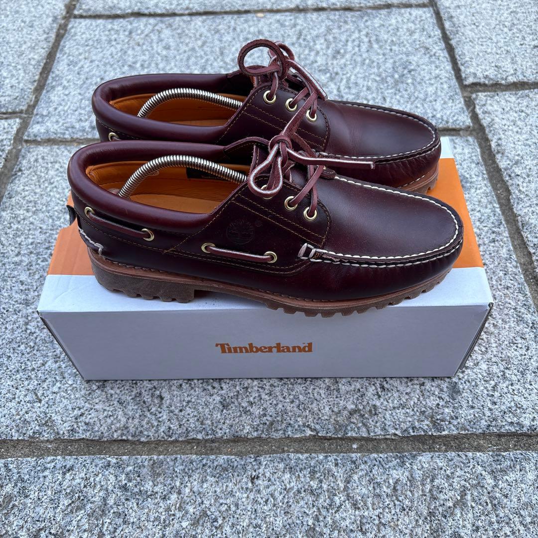 Timberland 3eye バーガンディ　26.5cm 美品　モカシン