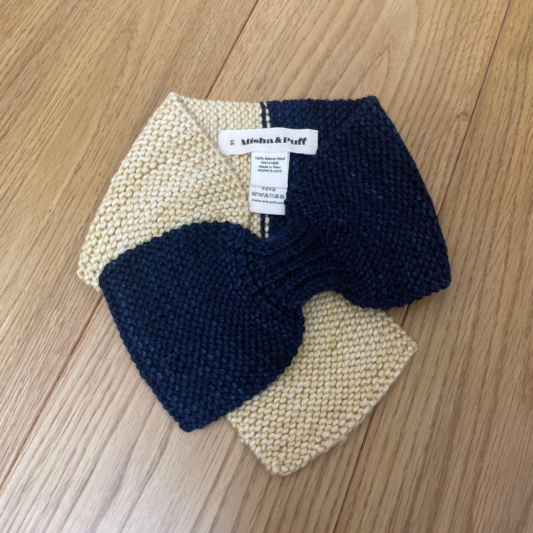 Misha & Puff マフラー ネイビー アイボリー - メルカリ