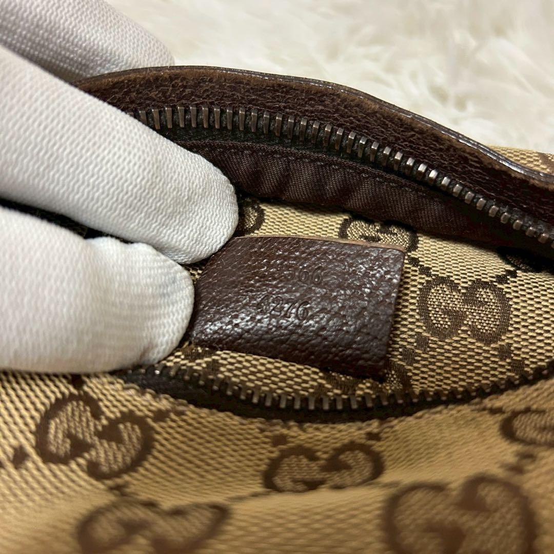 GUCCI グッチ GGキャンバス シェリーライン ボディバッグ ベージュ