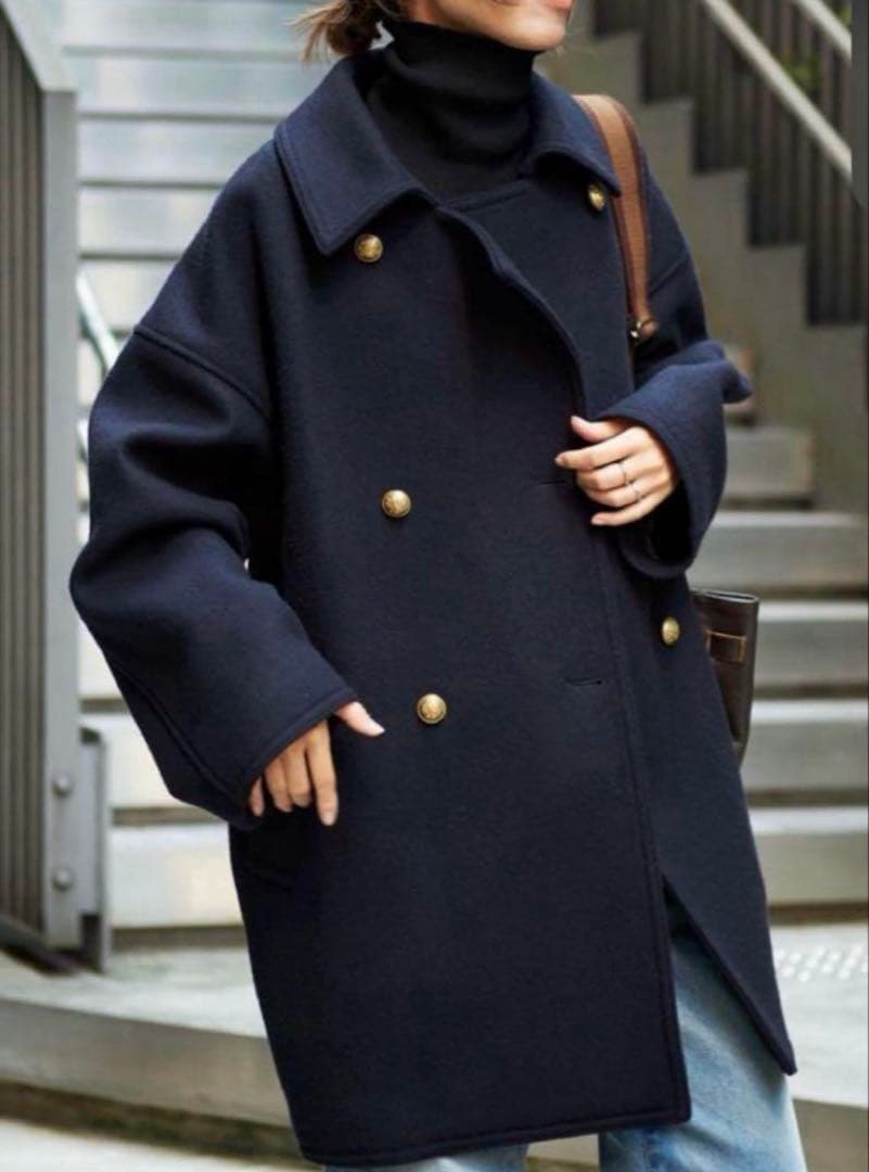 フレームワーク Super 100ダブルクロスPコート ブラック 38 - メルカリ