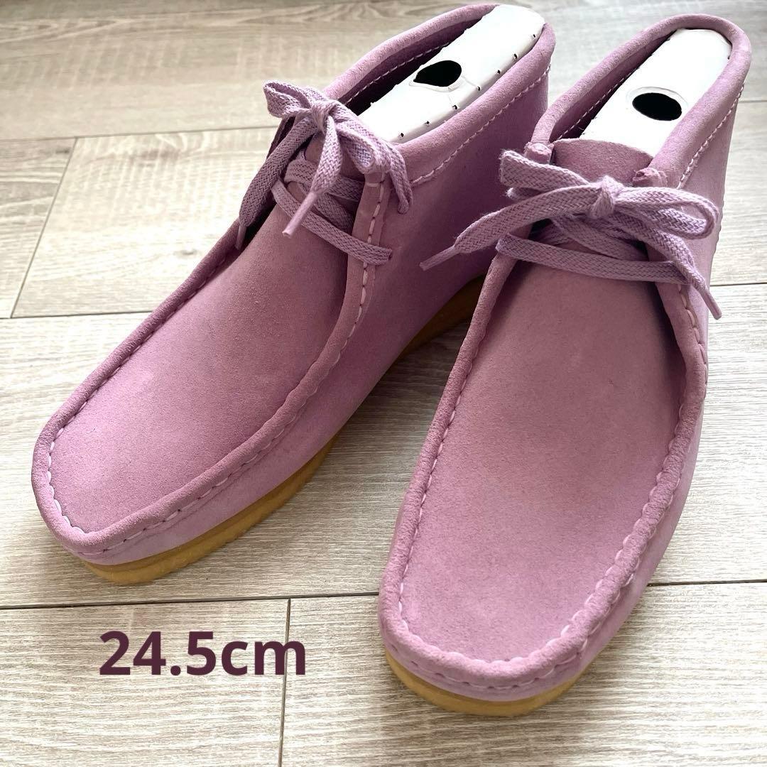 【希少！新品未使用】Clarks ワラビーブーツ ラベンダースエード モカシン Clarks（クラークス） デッキシューズ モカシン WallabeeEVOBt