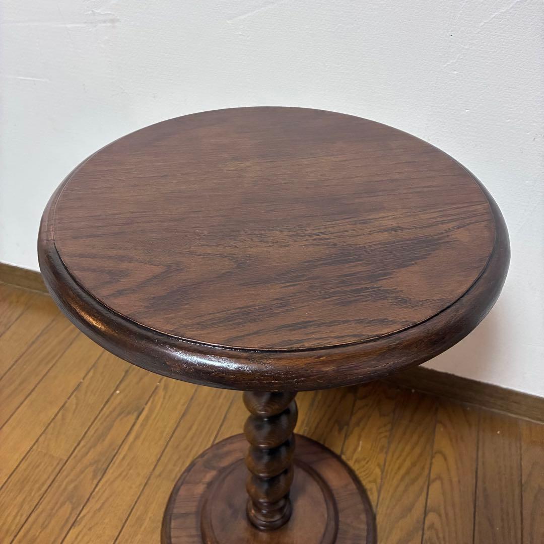 未使用品】アンティーク調 花台 木製 イギリス 丸テーブル - メルカリ