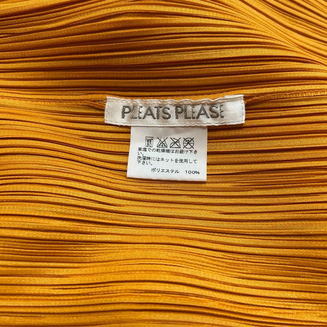 《美品》PLEATS PLEASE カーディガン 羽織り 長袖 オレンジ 3