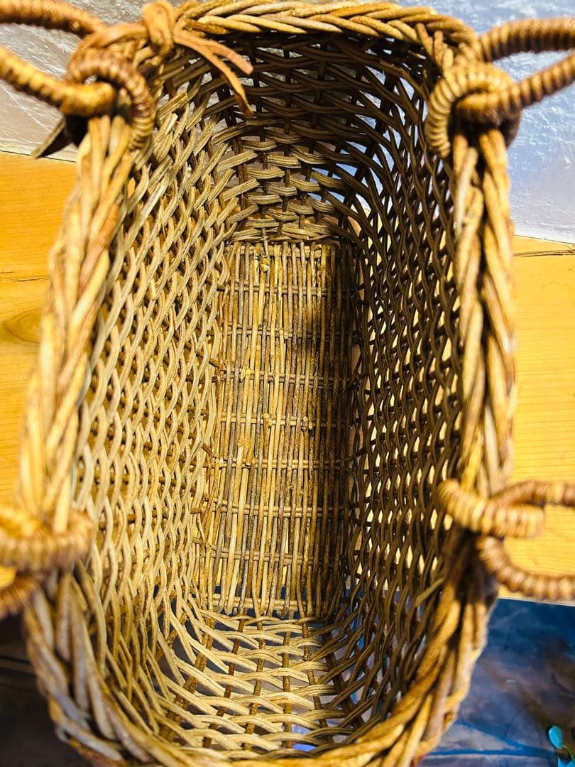 職人手作り あけびつる編み 手提げカゴ