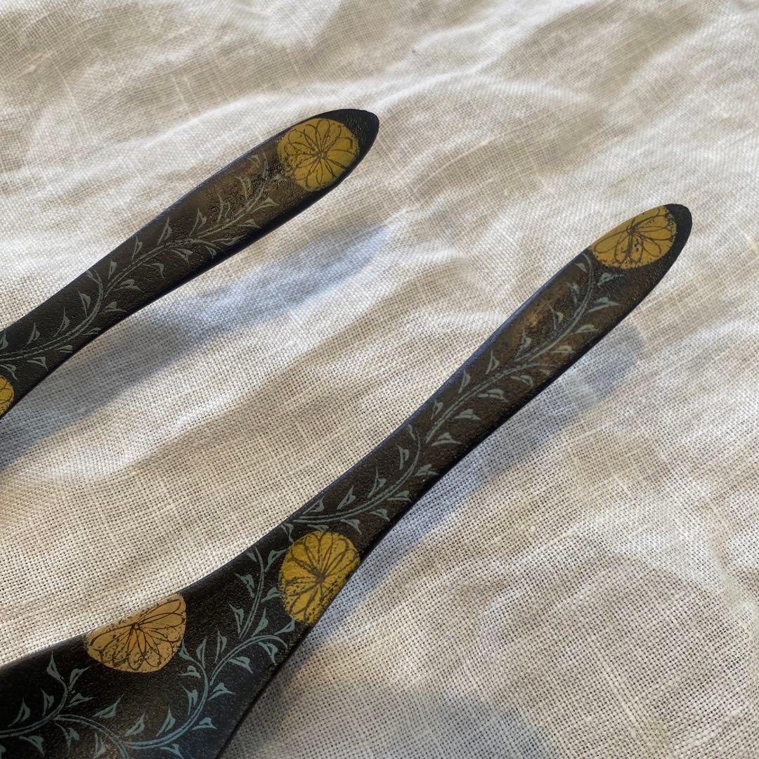 やのさちこ さん　れんげ　蓮華　器　スプーン　漆　木工　花柄