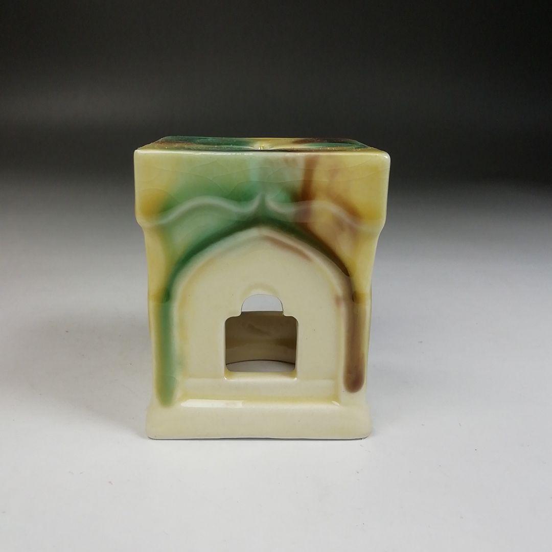 W102 蓋置 『長崎三彩』『天主堂 江口秀山 作』 共箱 茶道具