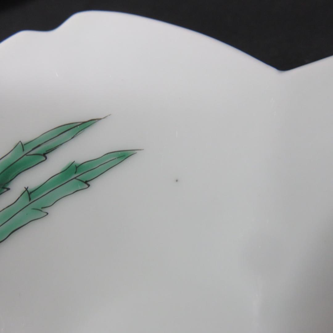 錦桐鳳凰五寸皿 鳳凰皿 輪花型 変形皿 色絵付 古伊万里 明治 共箱 21枚