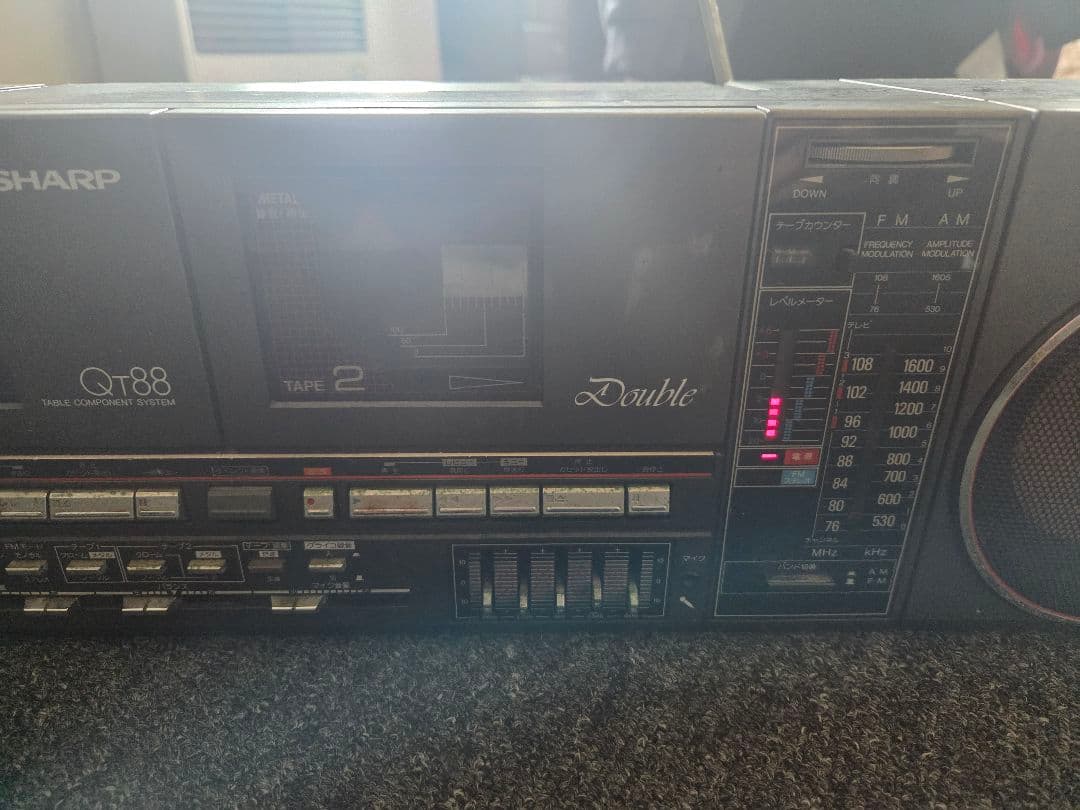 ☆ジャンク☆SHARP QT-88 ダブルカセットラジカセ 昭和レトロ - メルカリ