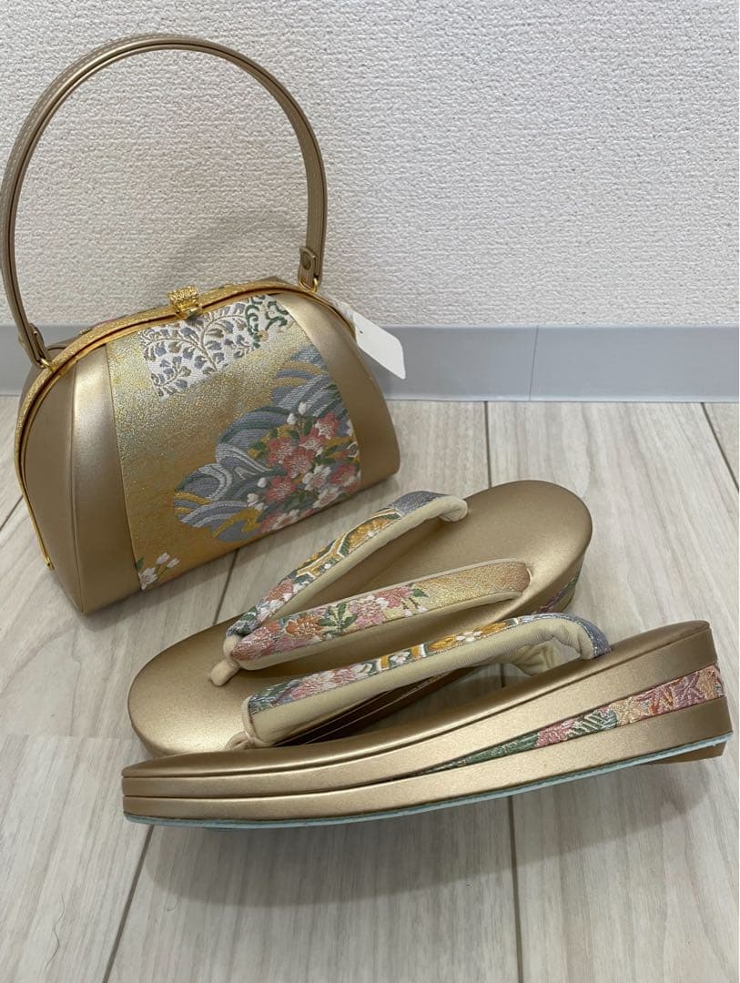 和装用バッグと草履セット ゴールド 楽天市場】草履バッグセット 高級 紗織 選べる 4サイズ 礼装用 金