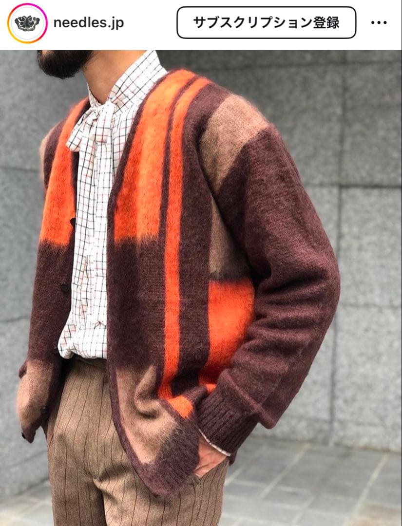 vintage モヘアニット　Ｖネックニット　60s カーディガン　深水光太