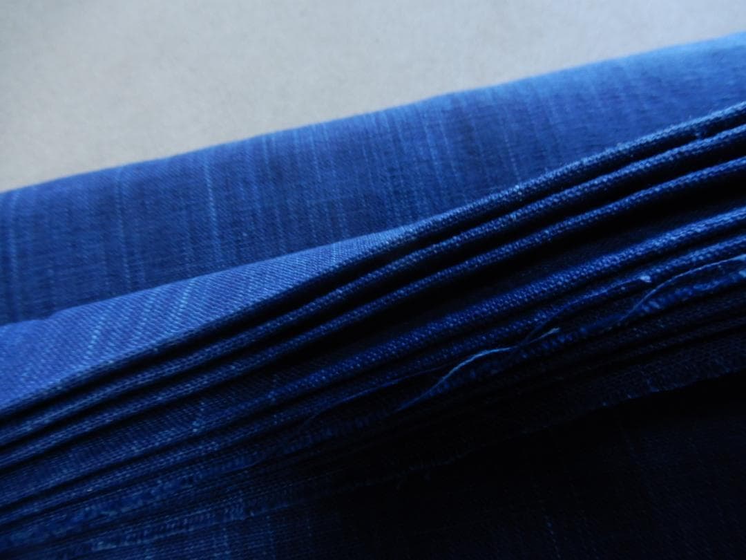 松阪木綿 正藍染無地反物・納戸色・12m保証・ワイド巾・三重県指定