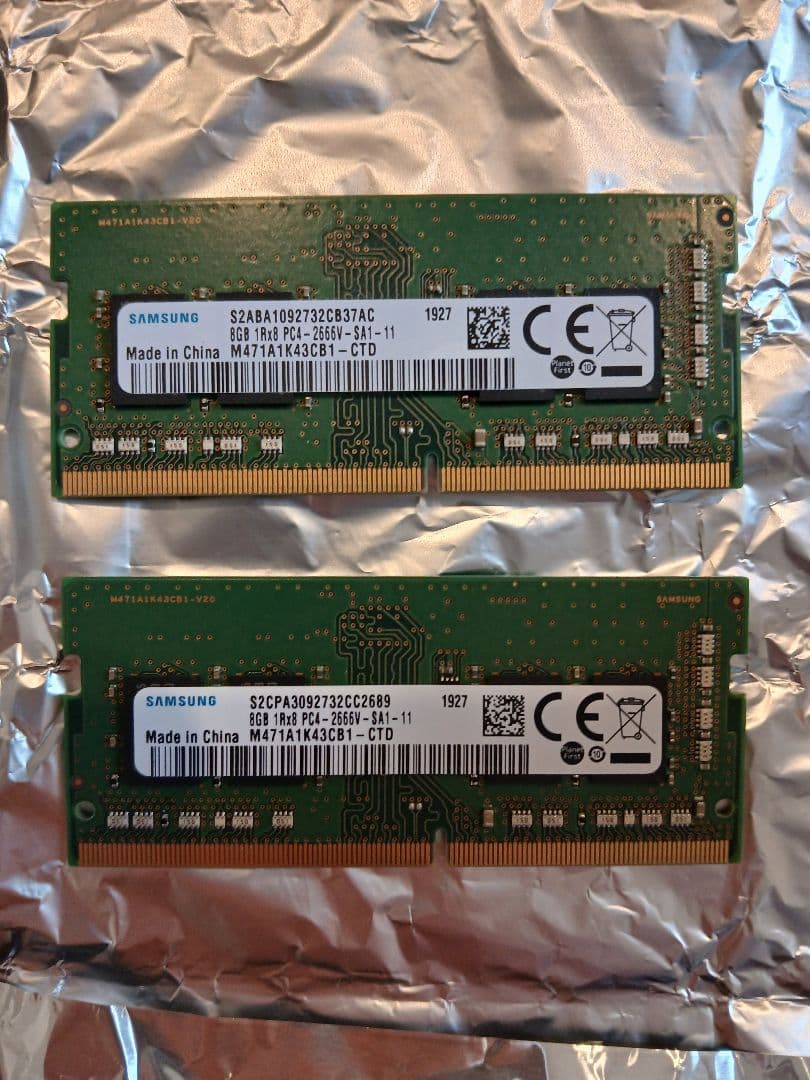 Samsung DDR4 8GB 2666MHz メモリー2枚セット SAMSUNG（サムスン） ddr4 8gb ノート用 SAMSUNG PC4-2666V 8GB 4GB 2