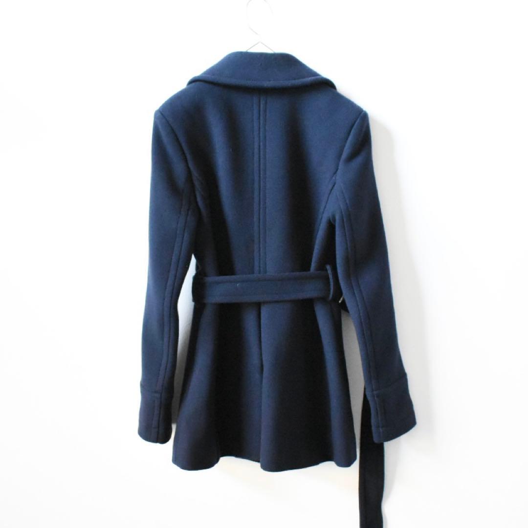 ステラマッカートニー】ベルテッドウールピーコート ネイビー 近年 34/S