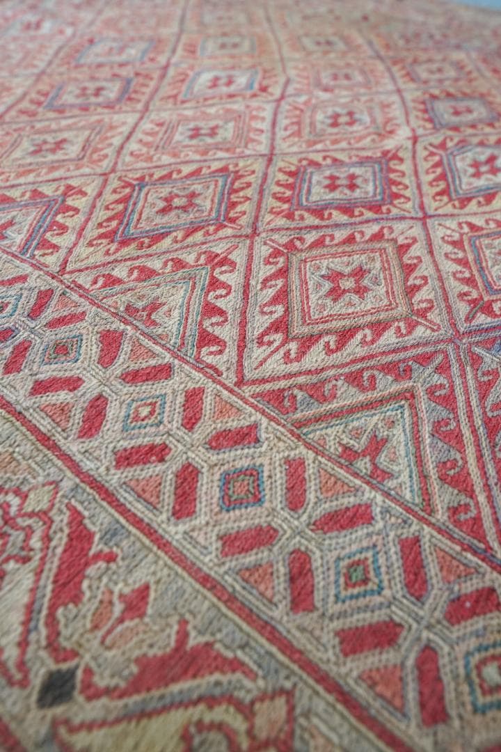 190cm × 132cm ペルシャ手織りキリム ヴィンテージラグ 手織り絨毯の