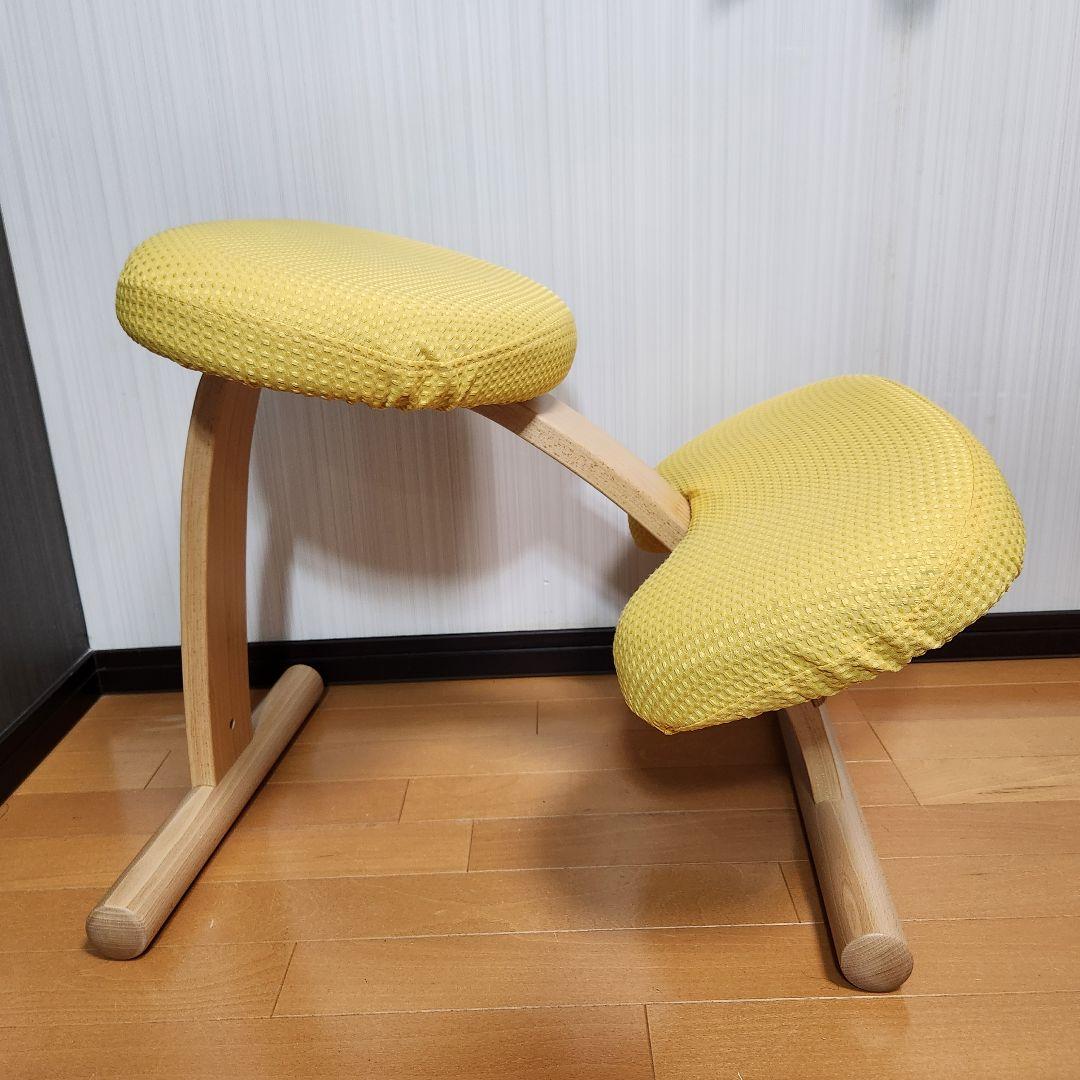 感動美品】Balans EASY バランスチェア イージー イエローカバー付き