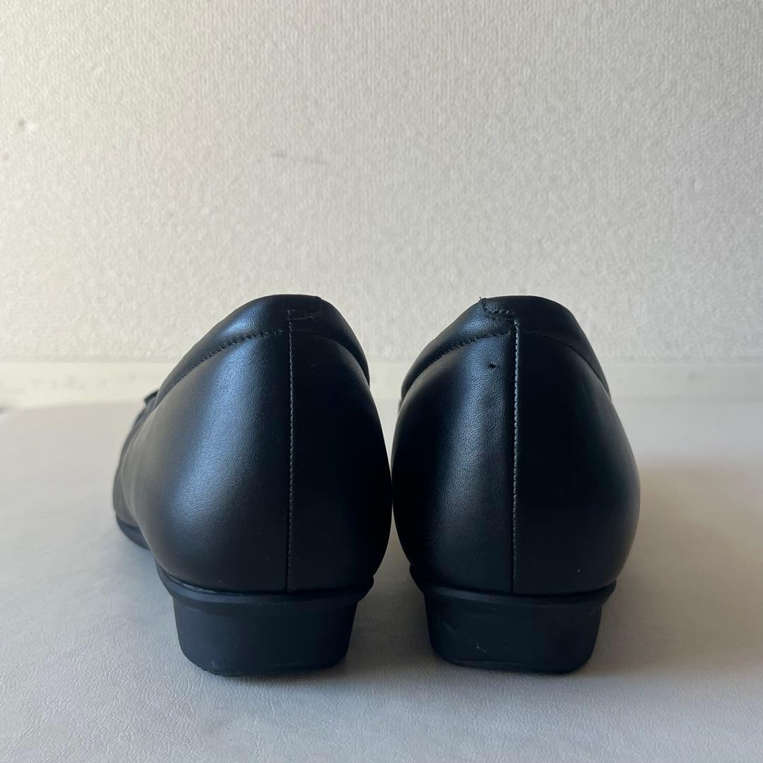 【新品】pedala アシックス　フラットシューズ リボン　黒　23.5cm