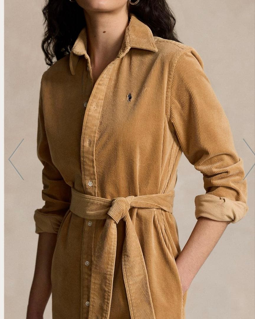 POLO RALPH LAUREN ベルテッド コーデュロイ シャツドレス - メルカリ
