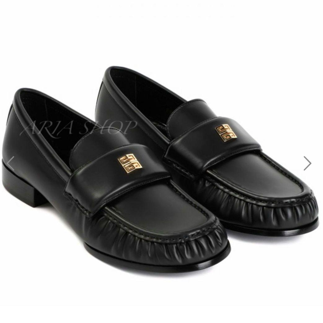 GIVENCHY ジバンシー ローファー ブラック ロゴ 金具 - メルカリ