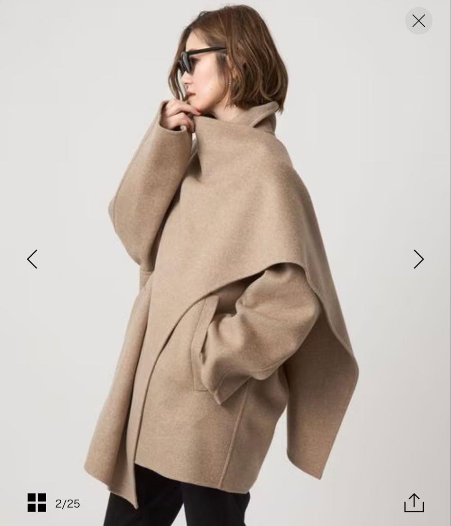 conte 辺見えみり リバーストールコート グレー - メルカリ