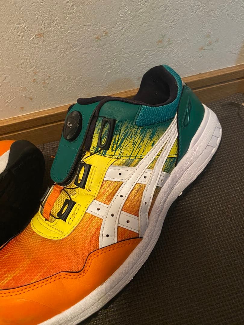 ASICS BOA安全靴 オレンジ/イエロー/グリーン限定色　27.5cm